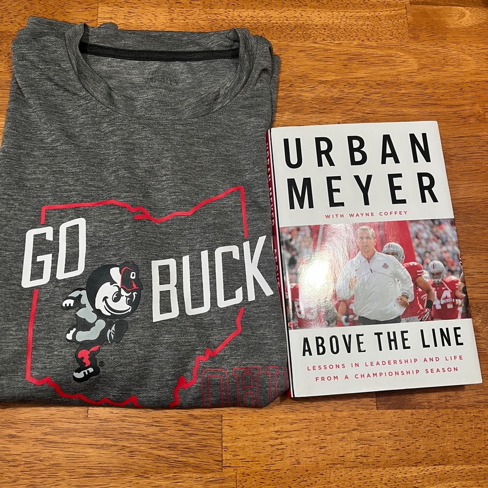 Ohio State Buckeyes Shirt & Urban Meyer “Above the Line” Book